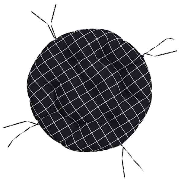 vidaXL &uuml;mmargune padi must ruudumustriga &Oslash; 60 x 11 cm Oxford-kangast