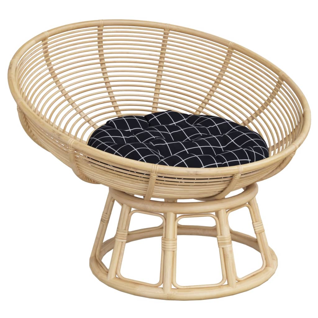 Zitkussen rond ruitpatroon Ø 60x11 cm oxford stof zwart image 3