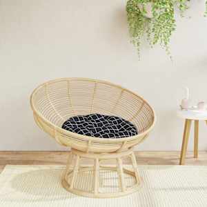 Okrogla blazina črna karo Ø 60 x 11 cm oxford tkanina