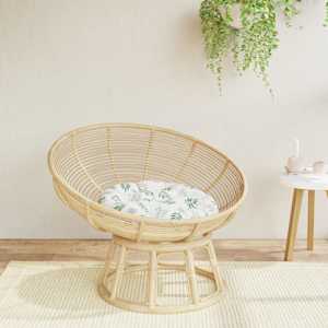 Okrogla blazina vzorec listja Ø 60 x 11 cm oxford tkanina