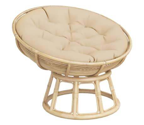 vidaXL Round Cushion Beige Oxford fabric, Hollow fiber &Oslash; 39.4 x 4.3 in