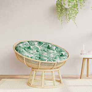 Okrogla blazina vzorec listja Ø 100 x 11 cm oxford tkanina