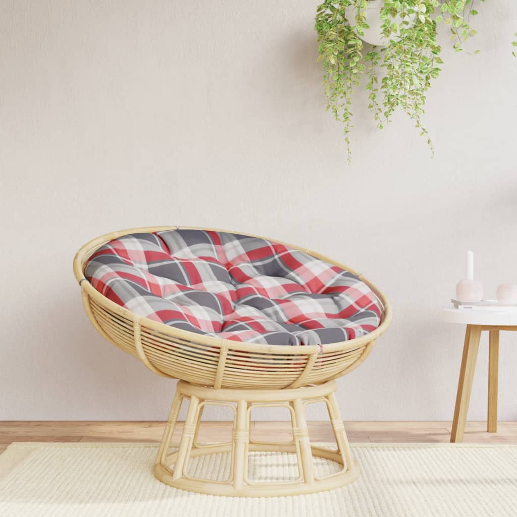 Zitkussen rond ruitpatroon Ø 100x11 cm oxford stof rood image 1