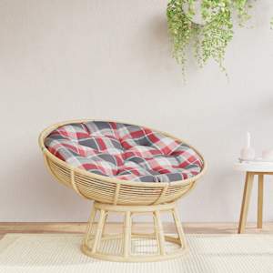 Okrogla blazina rdeča karo Ø 100 x 11 cm oxford tkanina