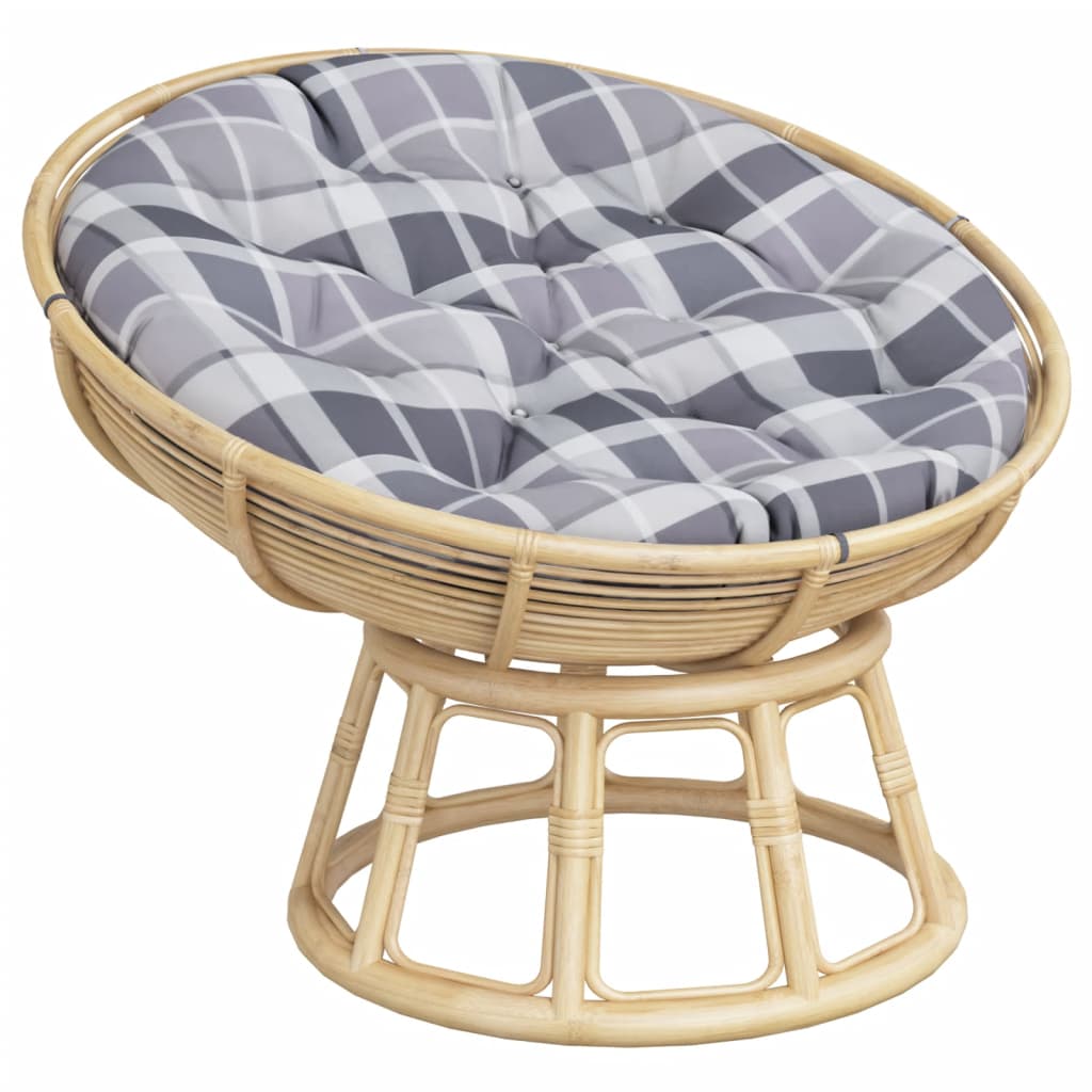 Zitkussen rond ruitpatroon Ø 100x11 cm oxford stof grijs image 3