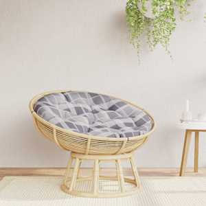 Okrogla blazina siva karo Ø 100 x 11 cm oxford tkanina