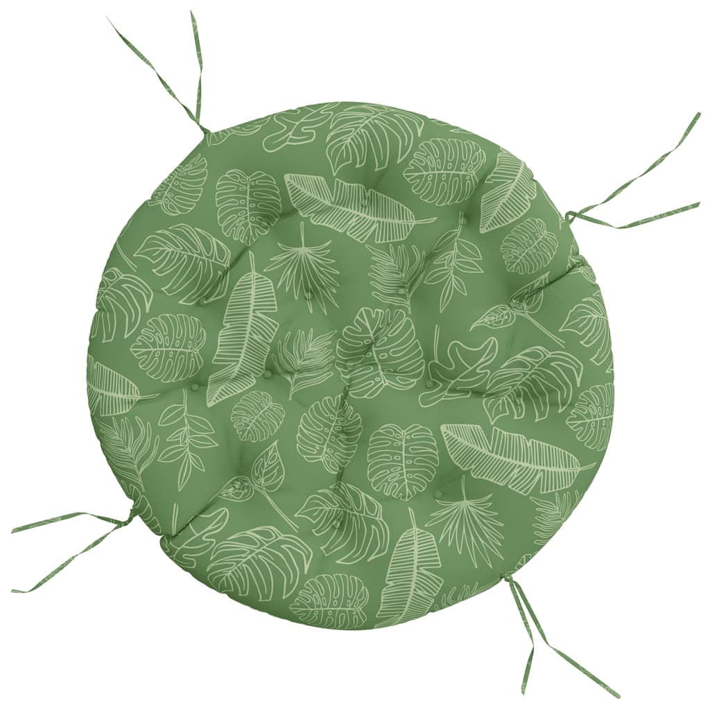 VidaXL Kulatý sedák vzor listí Ø 100 x 11 cm oxfordská tkanina