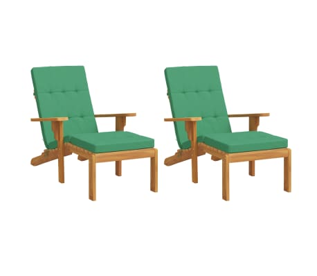 vidaXL Perne scaun de terasă, 2 buc, verde, țesătură Oxford