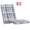vidaXL terrassitooli istmepadjad 2 tk, hall ruudumuster, oxford kangas
