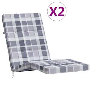 vidaXL terrassitooli istmepadjad 2 tk, hall ruudumuster, oxford kangas