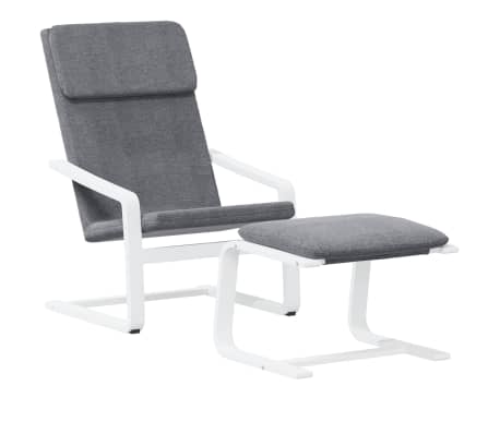 vidaXL Scaun de relaxare cu taburet, gri deschis, textil