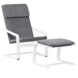 Relaxační křeslo s podnožkou tmavě šedé textil - obrázek 3
