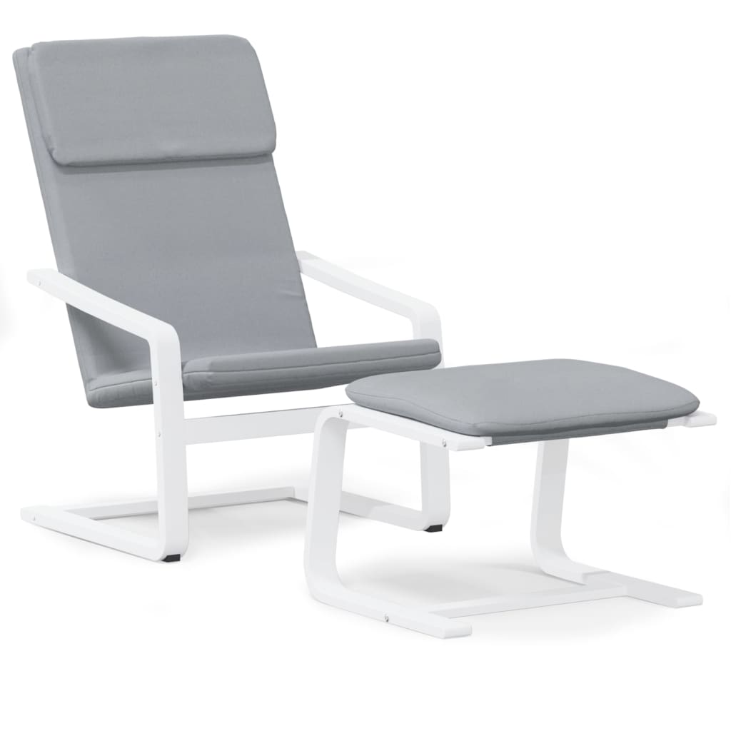 vidaXL Relaxační křeslo s podnožkou světle šedé textil