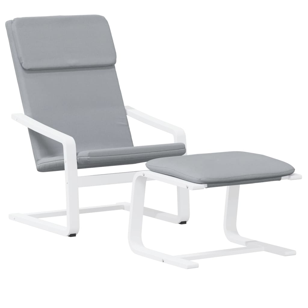 vidaXL Relaxačné kreslo s podnožkou bledosivé látka
