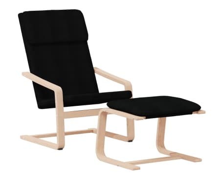 vidaXL Sl&ouml;kunarst&oacute;ll me&eth; F&oacute;tskemli Svartur Tau&aacute;kl&aelig;&eth;i