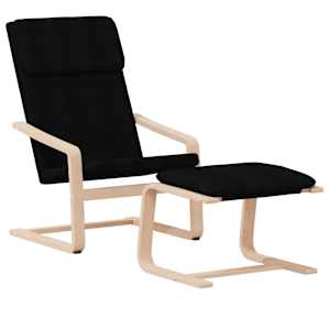 Relaxační křeslo s podnožkou černé textil - obrázek 3