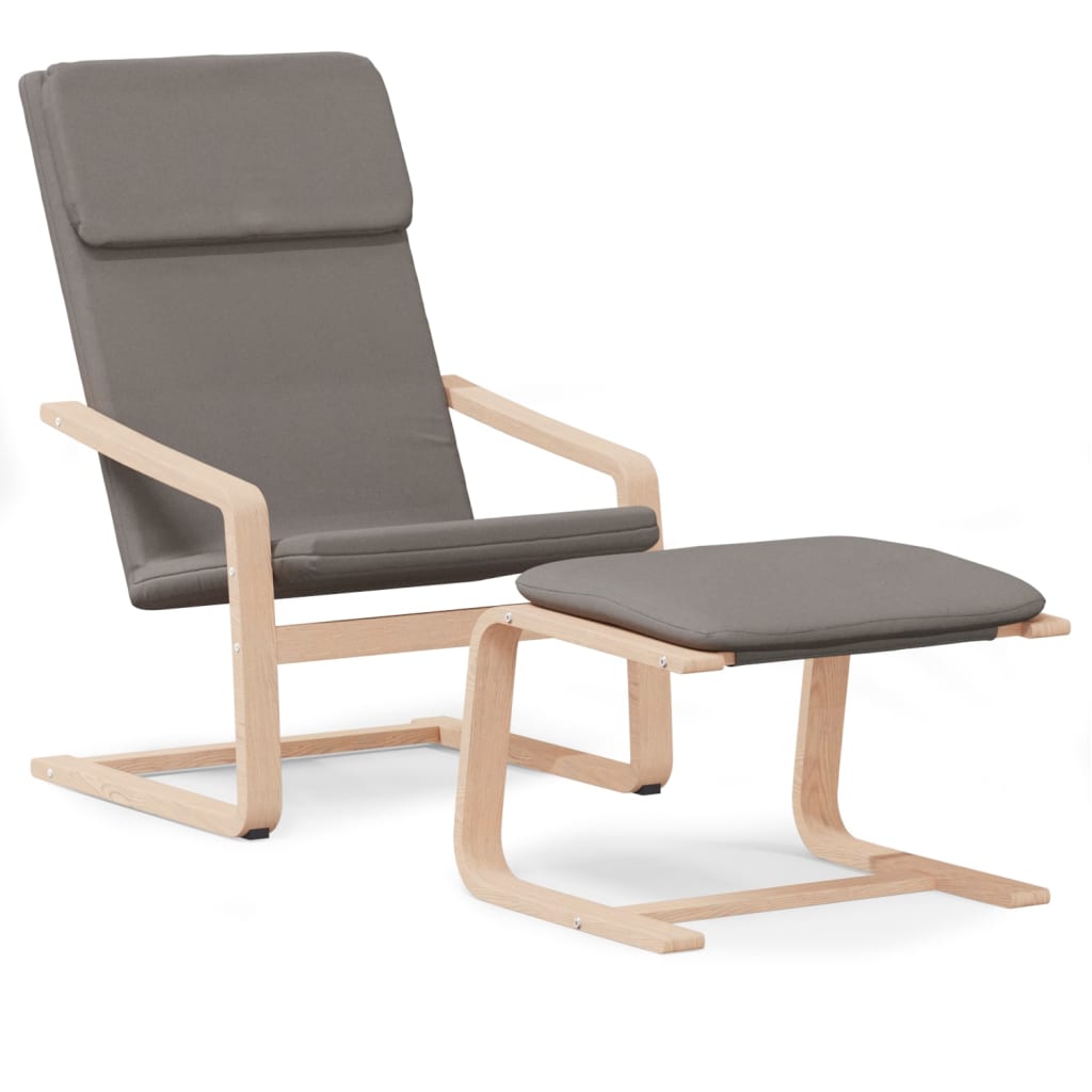 vidaXL Relaxační křeslo s podnožkou taupe textil