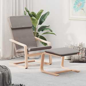 Relaxační křeslo s podnožkou taupe textil - obrázek 1