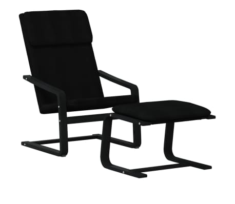 vidaXL Poilsio kėdė su pakoja, juodos spalvos, audinys