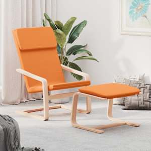 Stol za sproščanje s stolčkom za noge temno rumeno blago