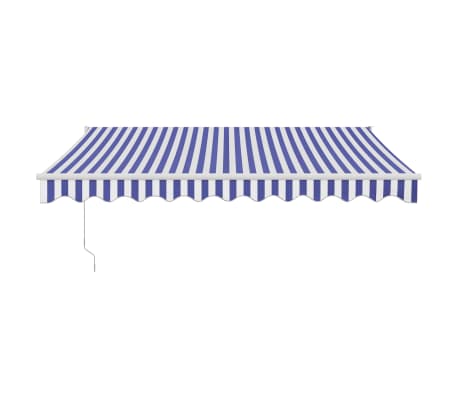 vidaXL Toldo retr&aacute;ctil aluminio y tela azul y blanco 3,5x2,5 m