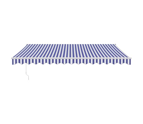 vidaXL Retractable Awning Blue and White 4x3 m Fabric and Aluminium