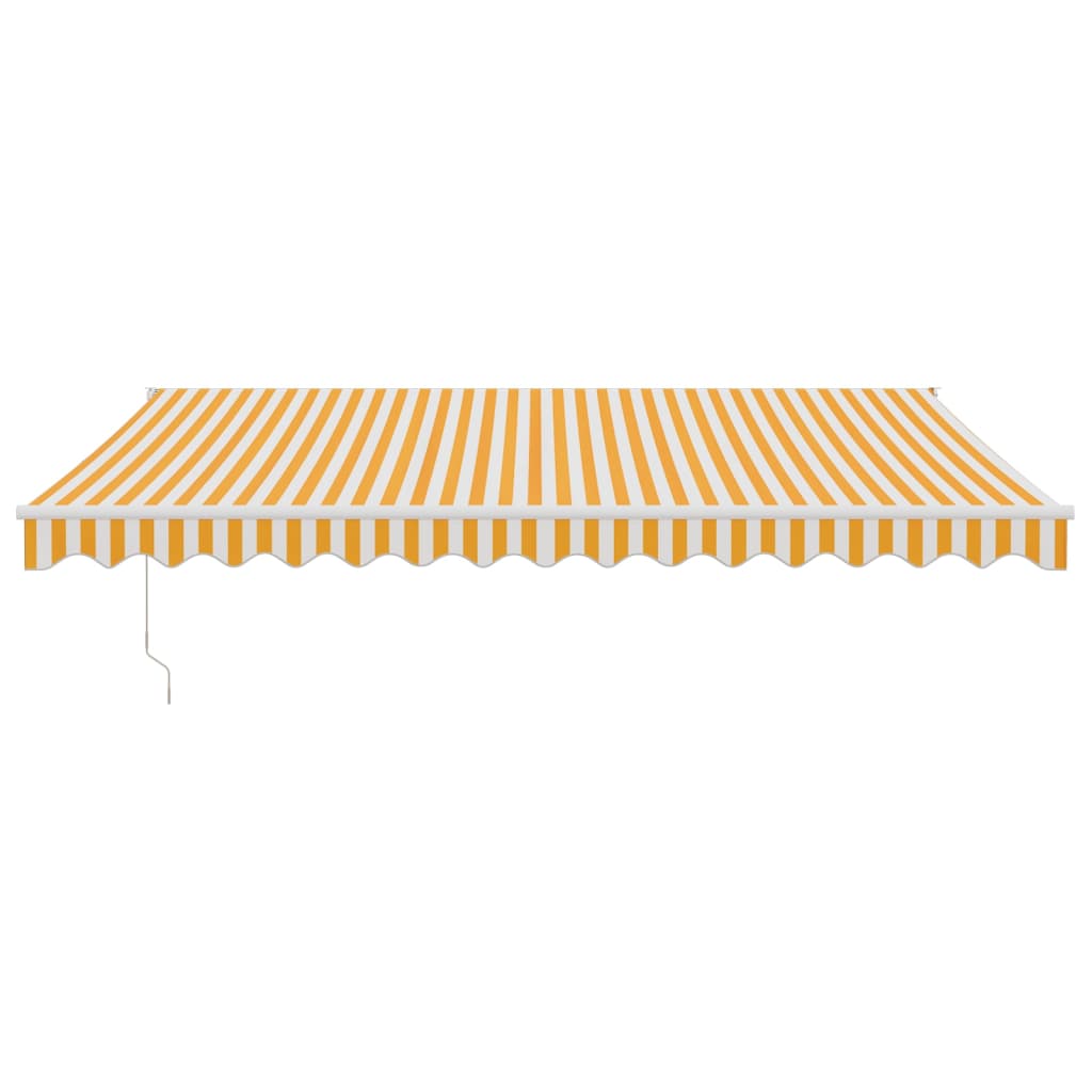 vidaXL Toldo retráctil aluminio y tela amarillo y blanco 4x3 m