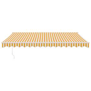 vidaXL Luifel uittrekbaar 4x3 m stof en aluminium geel en wit