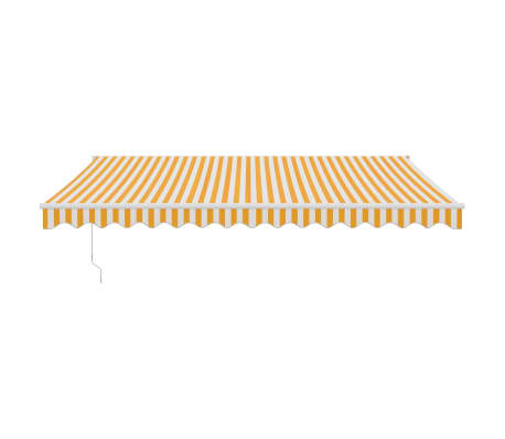 vidaXL Copertină retractabilă, galben/alb, 4,5x3 m, textil/aluminiu