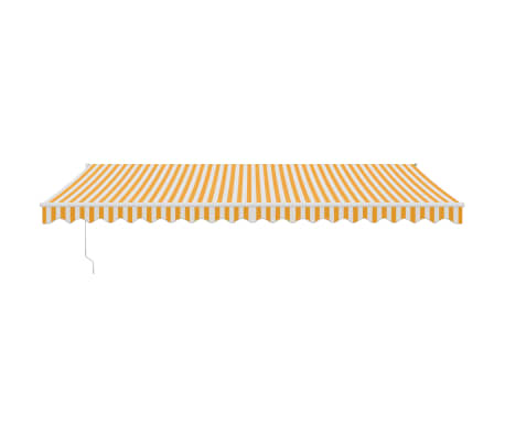 vidaXL Retractable Awning Yellow and White 5x3 m Fabric and Aluminium