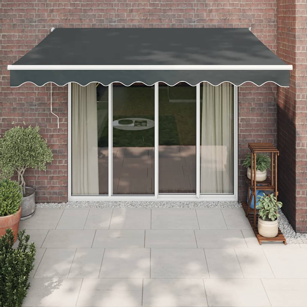 vidaXL Markise Einziehbar Anthrazit 3,5x2,5 m Stoff und Aluminium