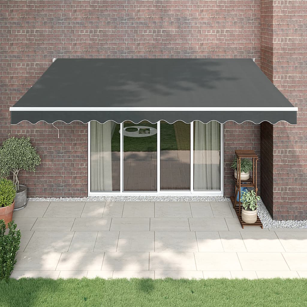 vidaXL Copertină retractabilă, antracit, 4x3 m, textil și aluminiu