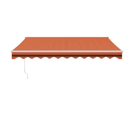 vidaXL Прибираща се тента оранжево и кафяво 3,5x2,5 м плат и алуминий