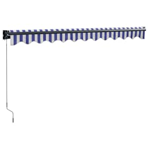 Zatahovací markýza modrá a bílá 3,5 x 2,5 m textil a hliník - obrázek 6