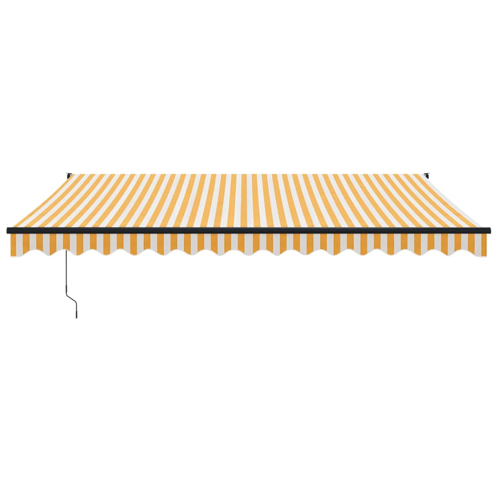 vidaXL Retractable Awning Yellow and White 4x3 m Fabric and Aluminium