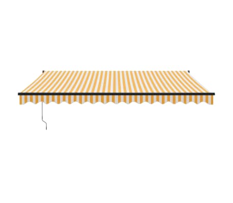 vidaXL Retractable Awning Yellow and White 4x3 m Fabric and Aluminium