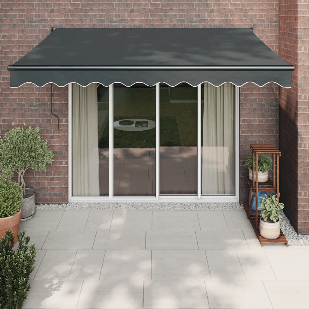 vidaXL Copertină retractabilă, antracit, 3x2,5 m, textil și aluminiu