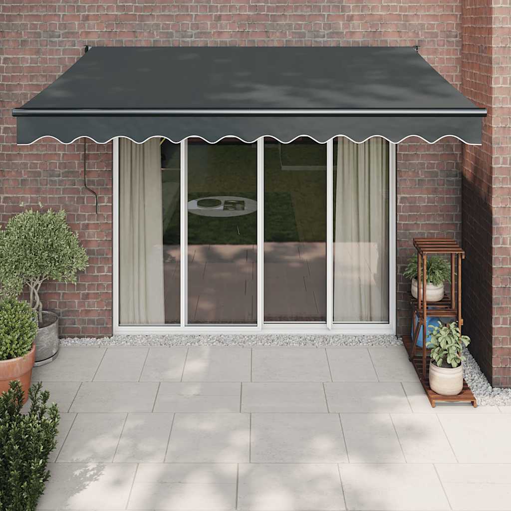 vidaXL Copertină retractabilă, antracit, 3x2,5 m, textil și aluminiu
