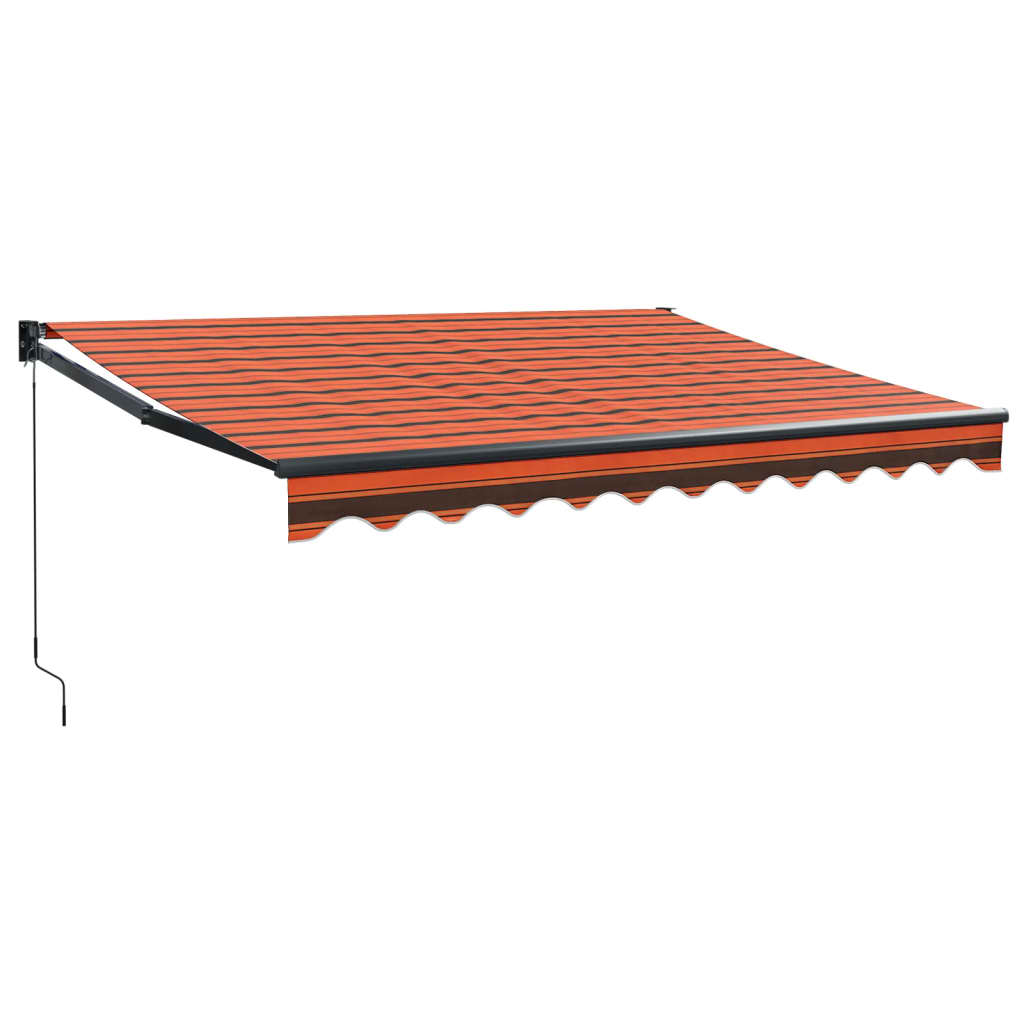 vidaXL Zatahovací markýza oranžová a hnědá 3,5 x 2,5 m textil a hliník
