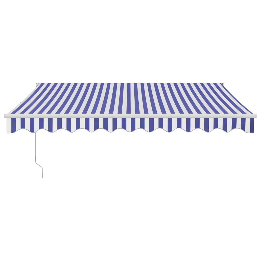 vidaXL Copertină retractabilă automată, albastru și alb, 3x2,5 m