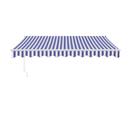 vidaXL Copertină retractabilă automată, albastru și alb, 3x2,5 m