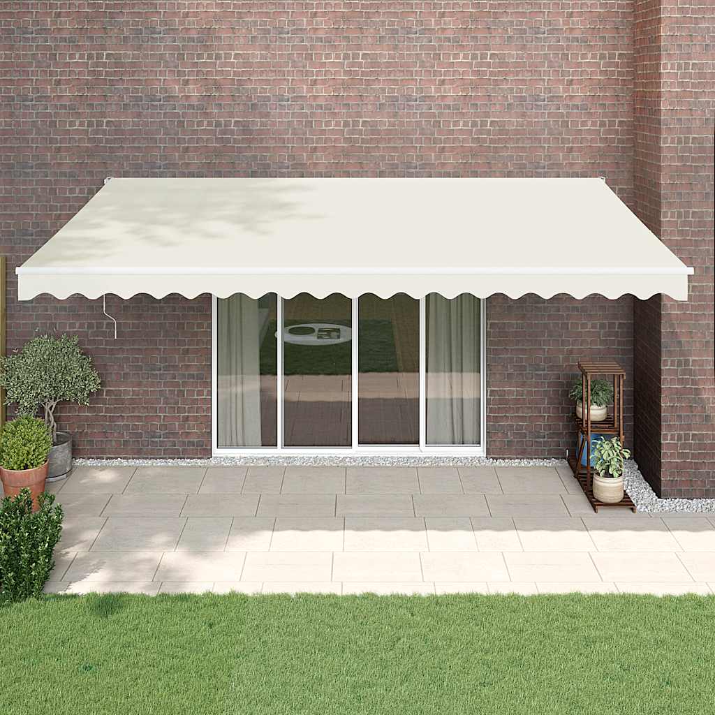 vidaXL Copertină retractabilă automată, crem, 5x3 m