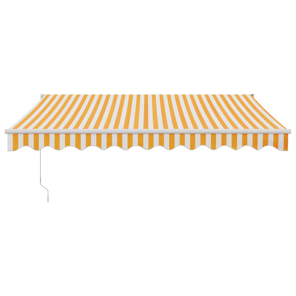 vidaXL Copertină retractabilă automată, galben și alb, 3x2,5 m