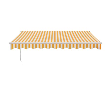 vidaXL Copertină retractabilă automată, galben și alb, 3x2,5 m