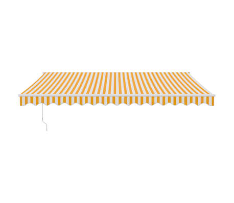 vidaXL Copertină retractabilă automată, galben și alb, 4x3 m