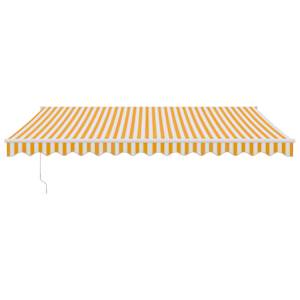 vidaXL Copertină retractabilă automată, galben și alb, 4x3 m
