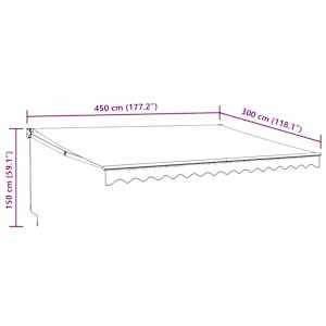 Automatická zatahovací markýza antracitová 4,5 x 3 m - obrázek 10