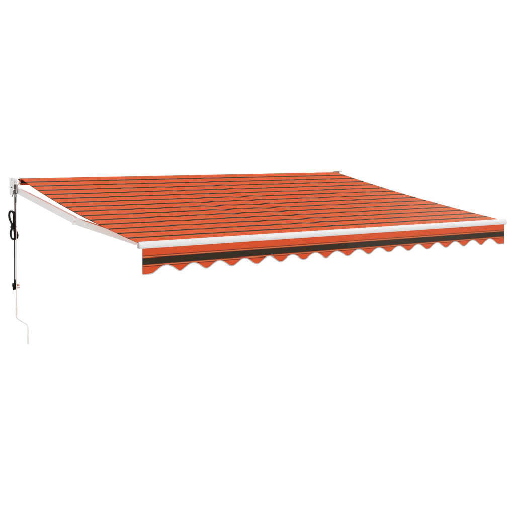 vidaXL Automatická zatahovací markýza oranžová a hnědá 4,5 x 3 m