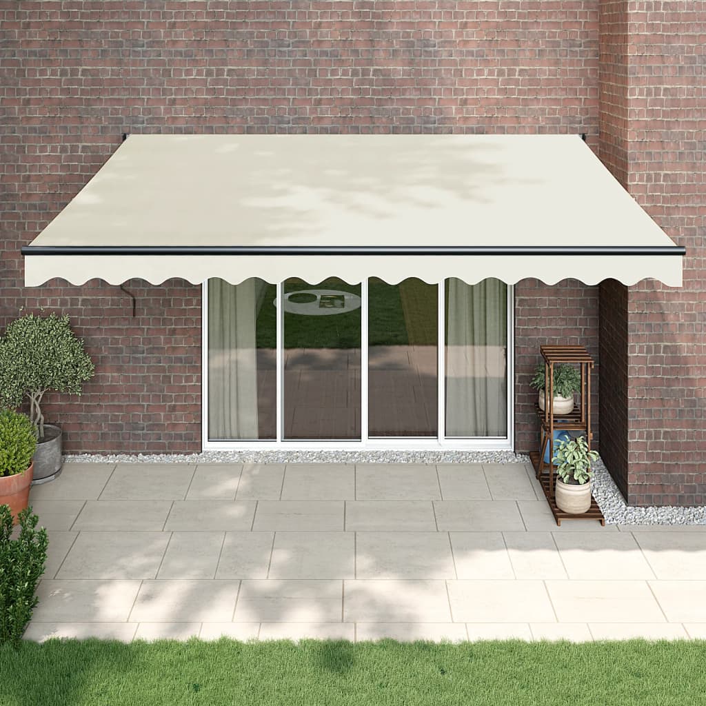 vidaXL Copertină retractabilă automată, crem, 4,5x3 m