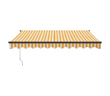 vidaXL Luifel automatisch uitschuifbaar 3x2,5 m geel en wit